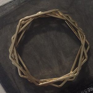 Gold plated bracelets - set of 5